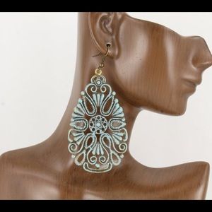 Big turquoise colored earrings